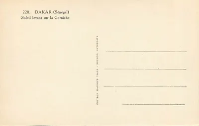 Dakar (Senegal) — Wschód słońca nad brzegiem — Wydawnictwo Maurice Viale — Rewers