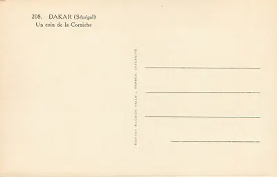 Dakar (Senegal) — Kąt Corniche — Wydawnictwo Maurice Viale — Rewers