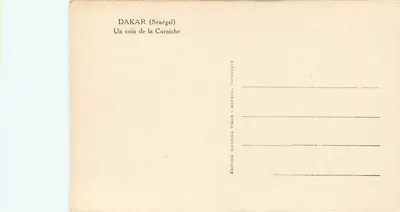 DAKAR (Senegal) — Kąt Corniche — Wydawnictwo Maurice Viale, Intergite — Rewers