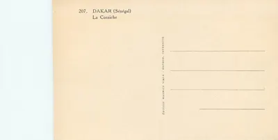 Dakar (Senegal) — A Corniche — Edição Maurice Viale — Verso