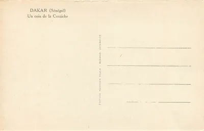 DAKAR (Senegal) — Widok z narożnika Corniche — Wydawnictwo Maurice Vialle — Rewers
