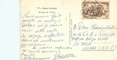 Grupo de girafas — Fauna africana — Ets A.P. Landowski, N° 282 — Verso