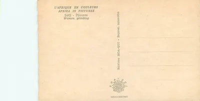 Mulheres moendo — África em cores — Edições HOA-QUI, n°3442 — Verso