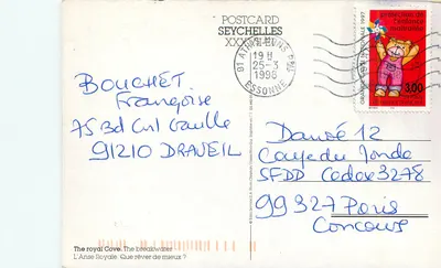 Anse Royale — Seychelles — Wydawca: Étalo Service & A. Rivière, seria XXXVI-ET — Rewers