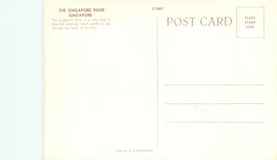 Rzeka Singapore — widok miejski — S 7862, wydawca S.W. Singapore — Rewers