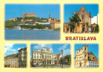 Bratislava — vista panorâmica com castelo, igrejas e edifícios — editor Fotobal Skalica, n° 94290