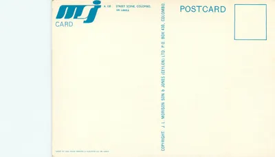 Cena urbana — Colombo, Sri Lanka — MJJ Card, série A 130 — Verso