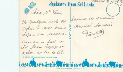 Panoramiczny widok jeziora Kandy — Sri Lanka — wydawca Lake House Printers & Publishers Ltd — Rewers