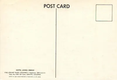 Hotel Lanka Oberoi — Colombo 3 — editor Lake House Printers & Publishers Ltd. — Verso