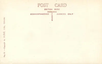 A Boca do Leão — Rocha de Sigiriya — Ceilão — editor Plâté & Co. Ltd., n° 53 — Verso