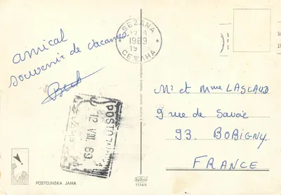 Jaskinia Postojnska — widok wewnętrzny — wydawca Krüger, nr 1114/4 — Rewers