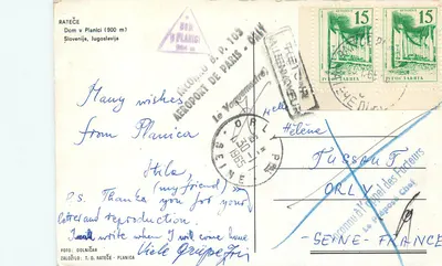 Dom w Planici (900 m) — Słowenia — wydawca T. D. Rateče — Rewers