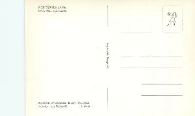Gruta de Postojna — Eslovênia — editor Postojnska Jama, n° 213-43 — Verso