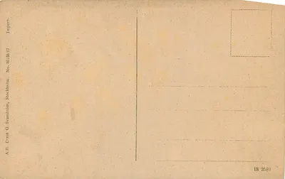 Estocolmo — Vista do paisagem urbana a partir de Strömmen — A.B. Ernst G. Svanström, No. 18 2689 — Verso
