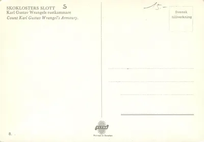 Skoklosters Slott — Armaria do conde Karl Gustav Wrangel — edição ULTRA — Verso