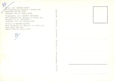 Orebro Slott — Zamek w Orebro — Soderiva Stockholm — Rewers