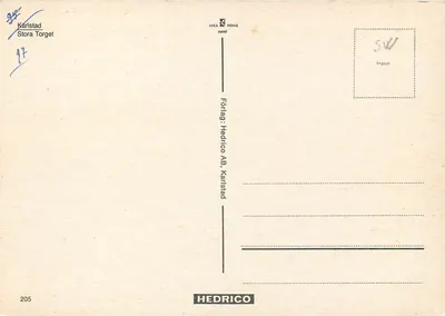 Karlstad — Stora Torget — editor Hedricco AB — Verso