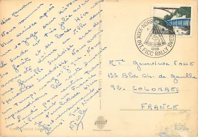 Norrköping — Widok miasta, w tym muzeum, ogród z kaktusami i port — wydawca Gustaf Larsson — Rewers