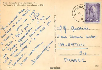 O Wasa — após sua remoção em 1961 — Museu Histórico de Estocolmo — Verso