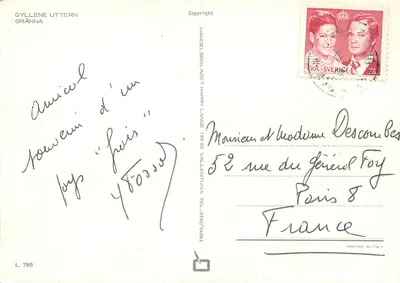Castelo de Grånnan — vista panorâmica — editor Harry Lange, n° L 788 — Verso