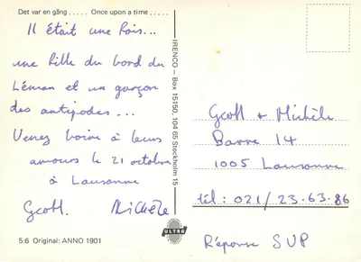 Miłość przy jeziorze — romantyczna scena — IRENCO, nr 5:6 — Rewers
