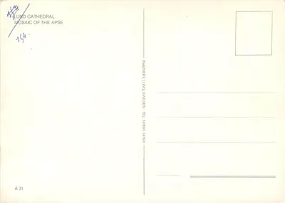 Mosaico da abside — Catedral de Lund — Inadvert, Lund, Suécia, n° A 31 — Verso