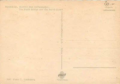 Stockholm, Norrbrö z paradą Garde Royal — Ultrafotolager A.B. - Solna — Rewers