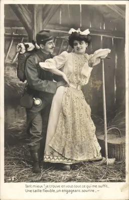 Soldat et femme en tenue de campagne — A&S, n° 443/2