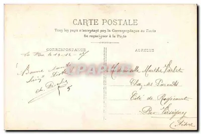 Je fus attiré par ton doux regard — scène amoureuse en extérieur — éditeur non identifié — Verso