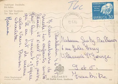 Stadshuset, Stockholm — Blå Hallen — AB Grafisk Konst, Stockholm, n° 134/4 — Rewers