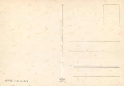 Bingen, Nahemündung — vue panoramique du Rhin et des vignobles — éditeur Kretiger, n° 936/18 — Rewers