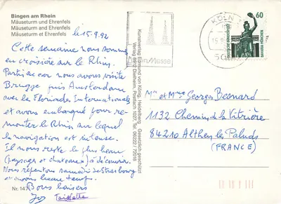 Mäuseturm e Ehrenfels — Bingen am Rhein — Verlag Edmund von König, Nr. 147 — Verso