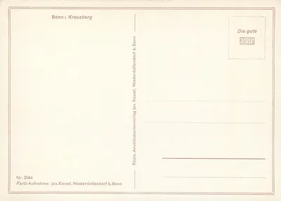 Bonn: Kreuzberg — Niederdollendorf — editor Jos. Kessel, Bonn, n° 2064 — Verso