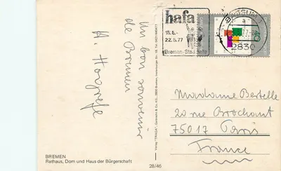 Bremen — Rathaus, Katedra i Dom Burżu — Wydawnictwo TRAGA, nr 28/46 — Rewers