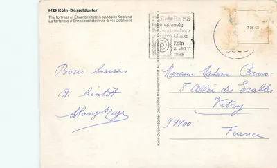 Koblenz nad Rynem i Moselą. Forteca Ehrenbreitstein — Kölner Düsseldorfer AG — Rewers