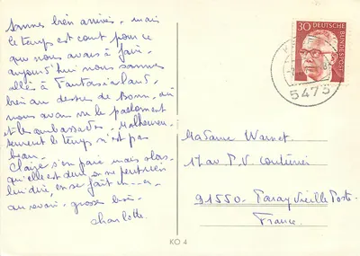 Koblenz a.Rh. — Zamek, Schängelbrunnen, Deutsches Eck, Ehrenbreitstein — wydawca nie widoczny — Rewers