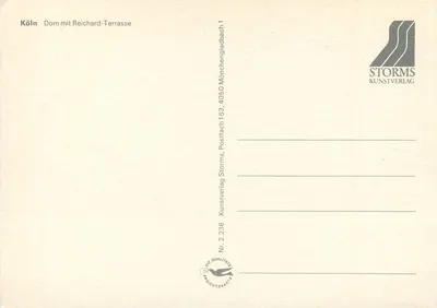 Katedra Kolniana — Terrasa Reichardt — Storms Kunstverlag, n° 2.236 — Rewers