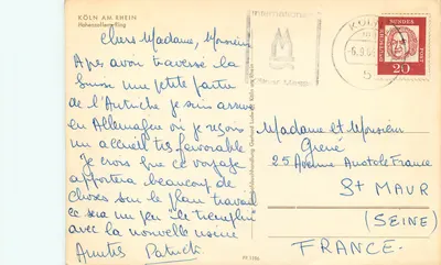 Köln am Rhein — Hohenzollern-Ring — editor International — n° FF 1186 — Verso