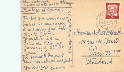 Köln — widok panoramiczny z katedrą, ulicą z ruchem, nowoczesnymi budynkami — wydawca Kettler 928/9 — Rewers