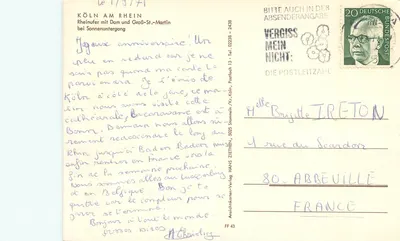 Cologne no Reno — Reno com Catedral e Grande-São-Martim — Hans Zieten-Verlag FF 43 — Verso