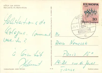 Köln — Katedra i kościół św. Martyna — Ansichtskarten-Verlag Hans Ziethen, FF 40 — Rewers