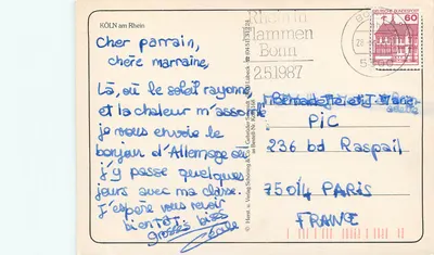 Köln — widok na Ryn i katedrę — wydawca Schöning & Co, nr 168 — Rewers
