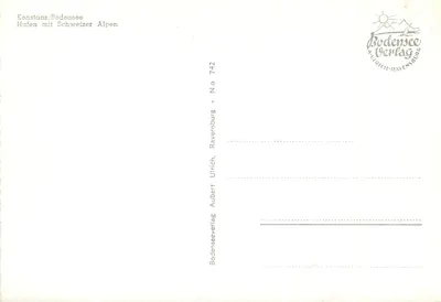 Port z szwajcarskimi Alpami — Konstanz/Bodensee — Bodensee Verlag, N° 742 — Rewers