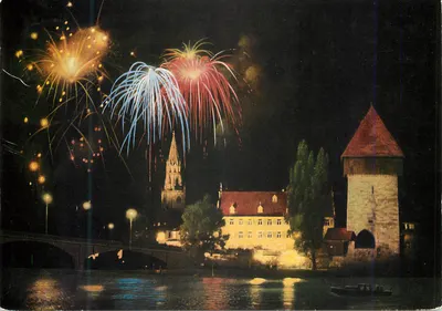 Konstanz (Lago de Constança) — Festa Noturna no Lago — Verlag Karl Alber, Nr. 7017