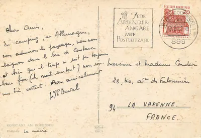 Wewnętrzny dziedziniec Rathaus w Konstanz nad Bodenseem — wydawca Krüger, n° 926/29 — Rewers
