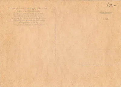 Capela de penitência e memória de Dachau — editor Fröld d. I.A. Hamburg — Verso