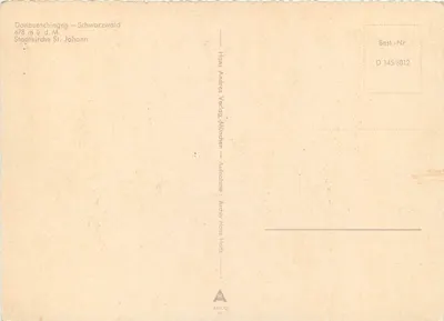 Stadt kirche St. Johann — Donaueschingen, Schwarzwald — Hans Andres Verlag, Münden — Rewers