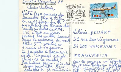 Fontes do Samble Bleue — Donaueschingen — Werner-Bildpostkarten 47/758 — Verso