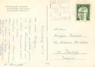 Düsseldorf — Avenida do Rei (Königsallee) — DRUPA'72 — Verso