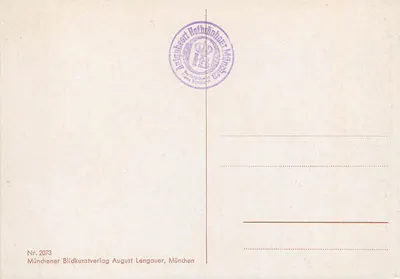 Natureza morta com xícaras de cerveja — Münchner Gruss — Münchener Bildkunstverlag August Lengauer — Verso